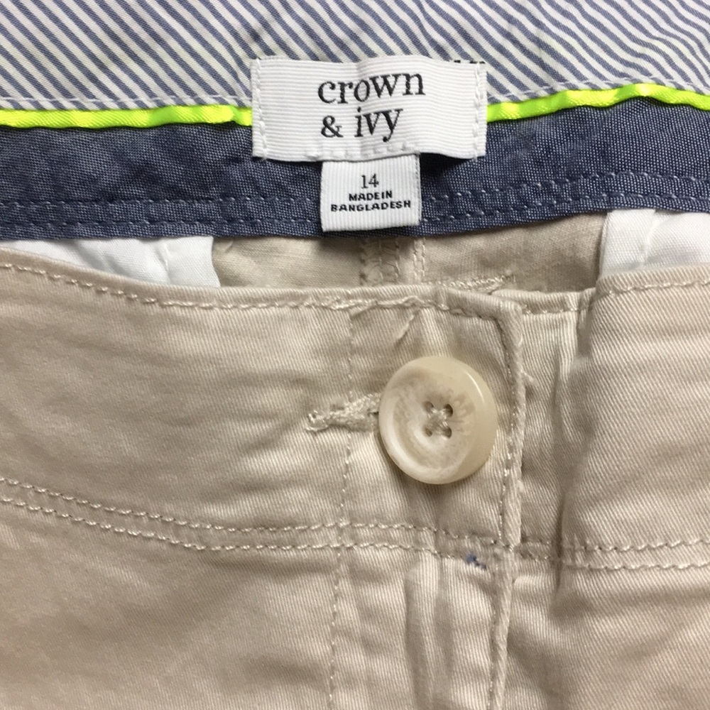 Crown and Ivy Sand color boyfriend chinos NWT 14